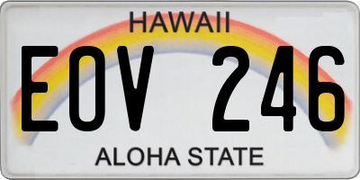 HI license plate EOV246
