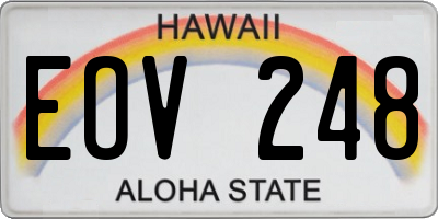 HI license plate EOV248
