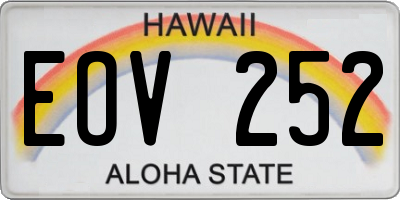 HI license plate EOV252