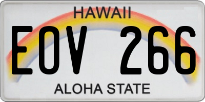 HI license plate EOV266