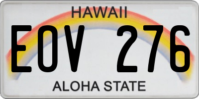 HI license plate EOV276