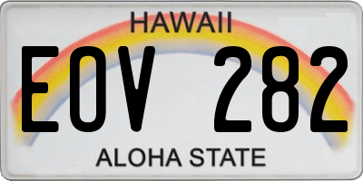HI license plate EOV282