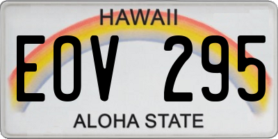 HI license plate EOV295