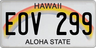 HI license plate EOV299