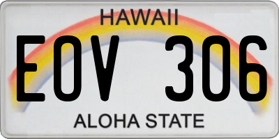 HI license plate EOV306