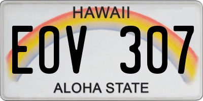HI license plate EOV307