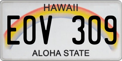 HI license plate EOV309