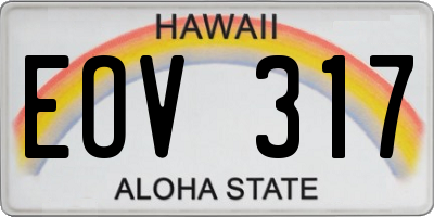 HI license plate EOV317