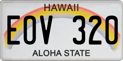 HI license plate EOV320