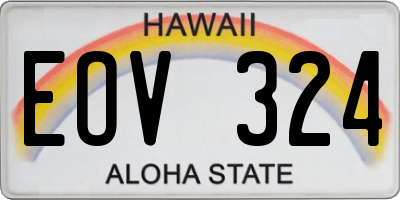 HI license plate EOV324