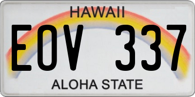 HI license plate EOV337