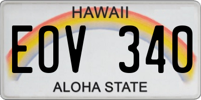 HI license plate EOV340