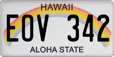 HI license plate EOV342