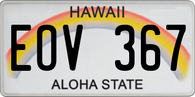 HI license plate EOV367