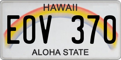 HI license plate EOV370