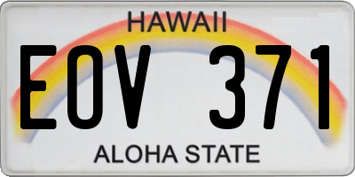 HI license plate EOV371