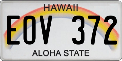HI license plate EOV372