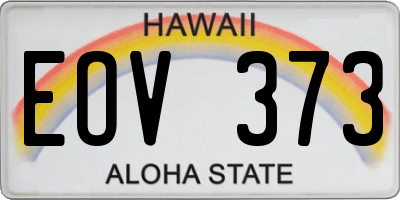 HI license plate EOV373
