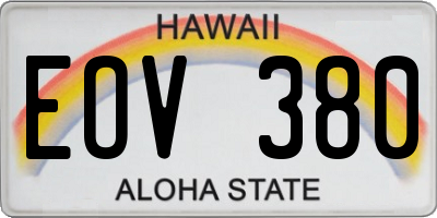 HI license plate EOV380