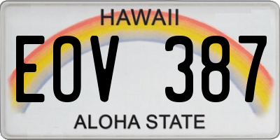 HI license plate EOV387