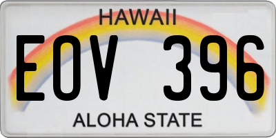 HI license plate EOV396