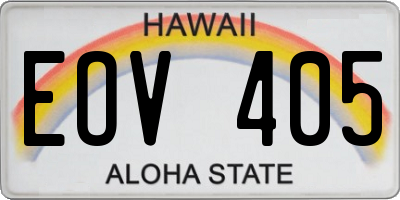 HI license plate EOV405