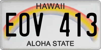 HI license plate EOV413