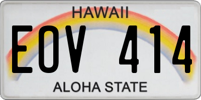 HI license plate EOV414