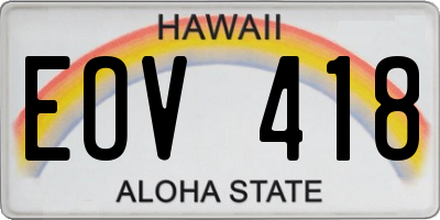 HI license plate EOV418