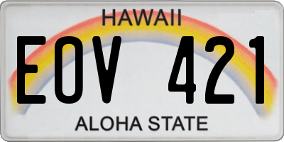 HI license plate EOV421