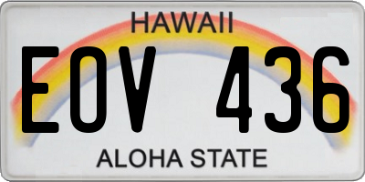 HI license plate EOV436