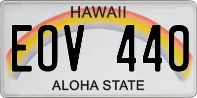 HI license plate EOV440