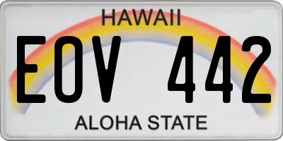 HI license plate EOV442