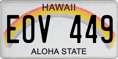HI license plate EOV449