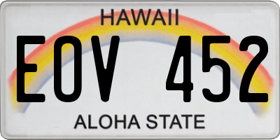 HI license plate EOV452