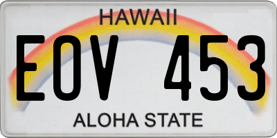HI license plate EOV453