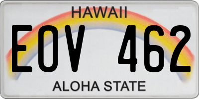 HI license plate EOV462