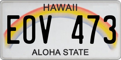 HI license plate EOV473