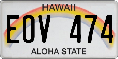 HI license plate EOV474