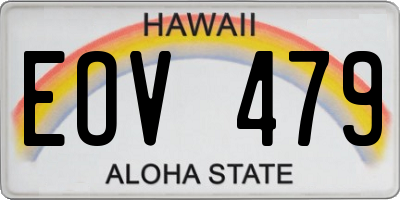 HI license plate EOV479