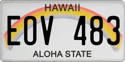 HI license plate EOV483