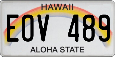 HI license plate EOV489