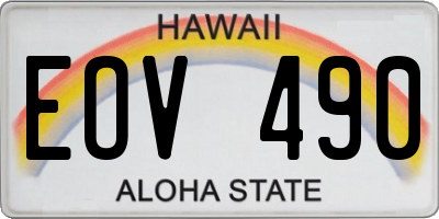 HI license plate EOV490