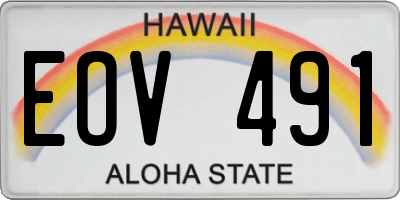HI license plate EOV491