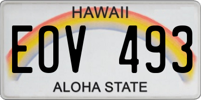 HI license plate EOV493