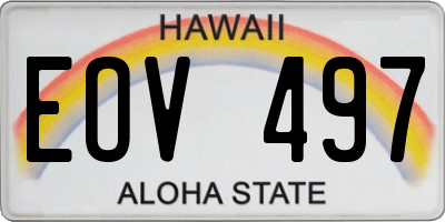 HI license plate EOV497
