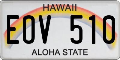 HI license plate EOV510