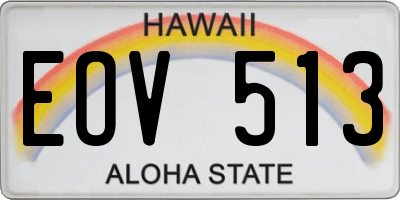 HI license plate EOV513