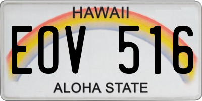 HI license plate EOV516