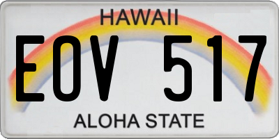 HI license plate EOV517